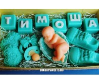 Мыло ручной работы Набор для малыша Бирюзовый Мыло ручной работы Набор для малыша Бирюзовый