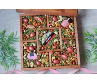 Подарочный набор в деревянном ящике с крышкой Бокс из орехов и мёда Вкусные эмоции 8