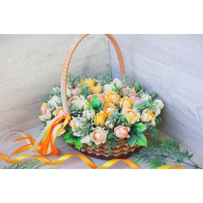 Корзина из конфет Розовый закат