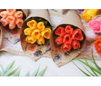 Мыло ручной работы Букетик тюльпанов в кулёчке