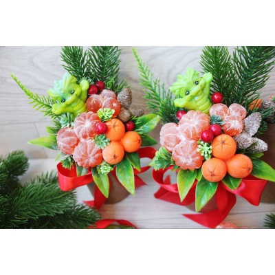 Мыло ручной работы Мини-букет Новогодний подарок с мандаринками