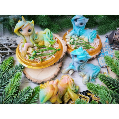 Мыло ручной работы Единорог Ксюша под куполом