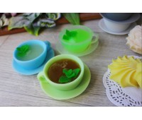 Мыло ручной работы в купольной упаковке Чашечка мятного чая 