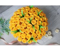 Шляпная коробка из шоколадных роз Виктория лайт 61шт (Ж)