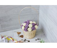 Корзина из шоколадных роз Новелла 21шт (БС)