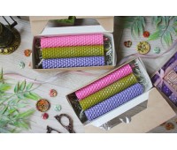 Набор свечей восковых ручной работы из вощины в крафт коробке Набор свечей Домашний очаг, 3 шт