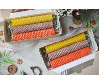 Набор свечей восковых ручной работы из вощины в крафт коробке Набор свечей Домашний очаг 4, 3 шт