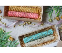 Набор свечей восковых ручной работы из вощины в крафт коробке Набор свечей с травами Здравень 4, 2 шт Набор свечей восковых ручной работы из вощины в крафт коробке Набор свечей с травами Здравень 4, 2 шт